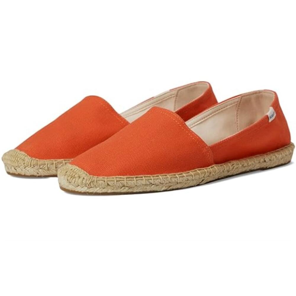 Soludos Women's Flama Orange The Original Espadrille Flats Size 9-9.5